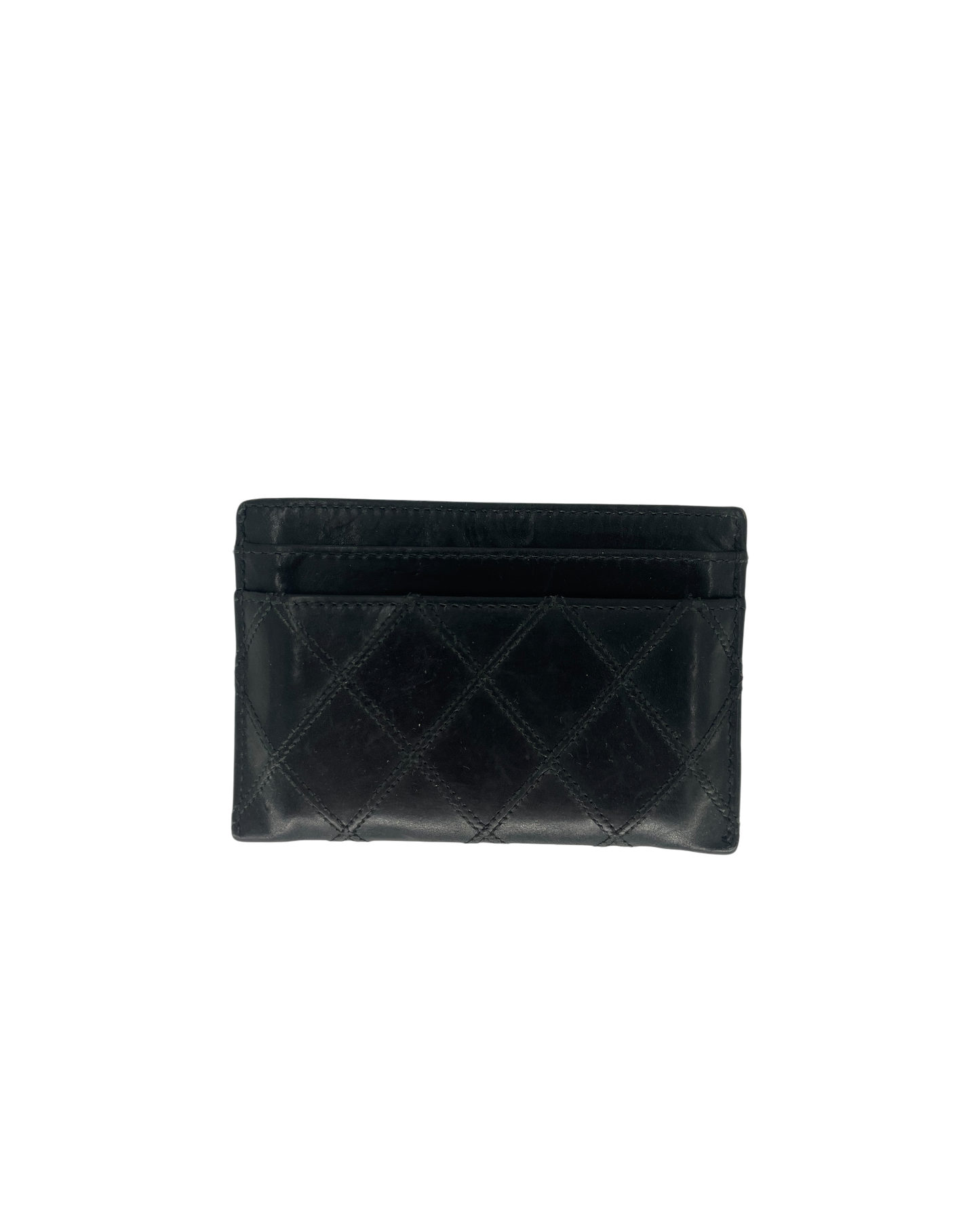 Chanel Porte-cartes en cuir noir