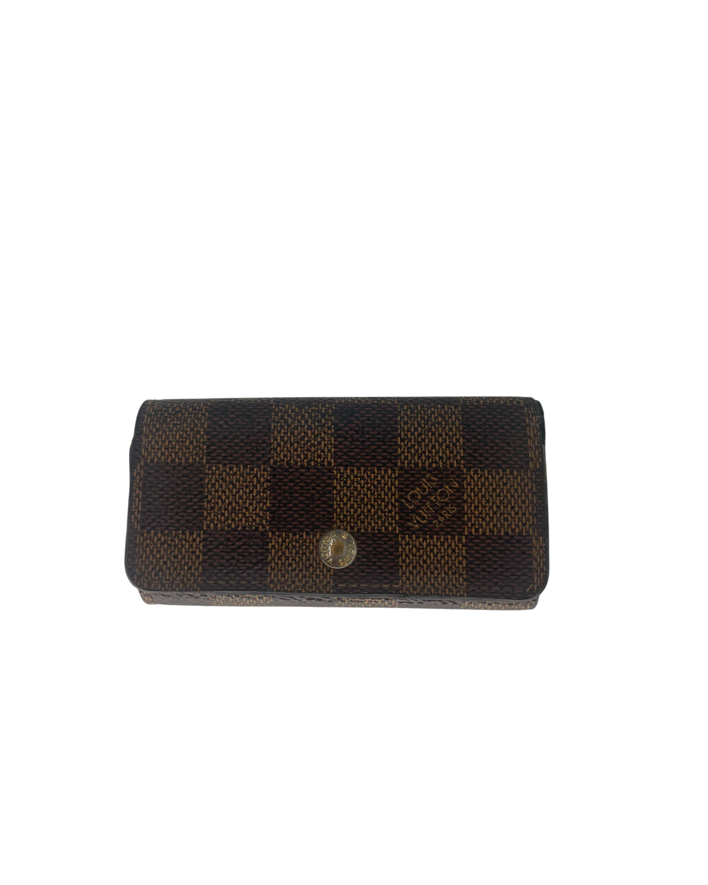 Louis Vuitton Porte-clé cuir damier Ébène marron