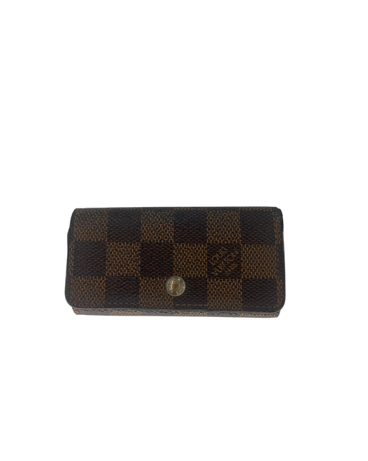 Louis Vuitton Porte-clé cuir damier Ébène marron