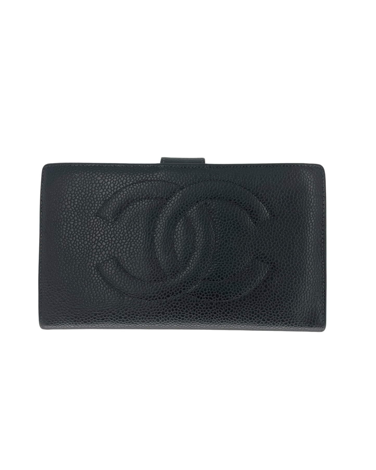 Chanel portefeuille en cuir noir