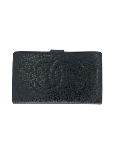 Chanel portefeuille en cuir noir