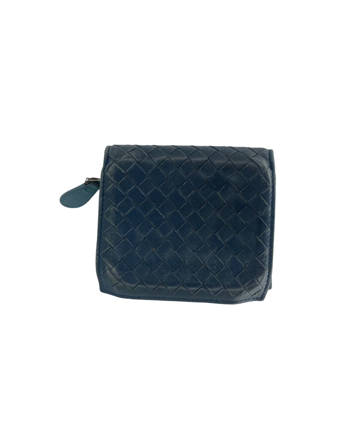 Bottega Veneta Porte-monnaie en cuir bleu