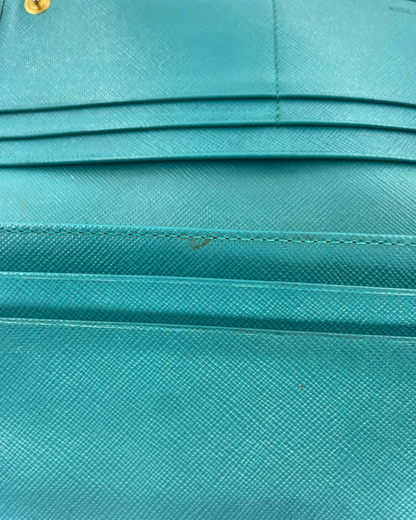 Prada portemonnaie cuir safiano tiffany
