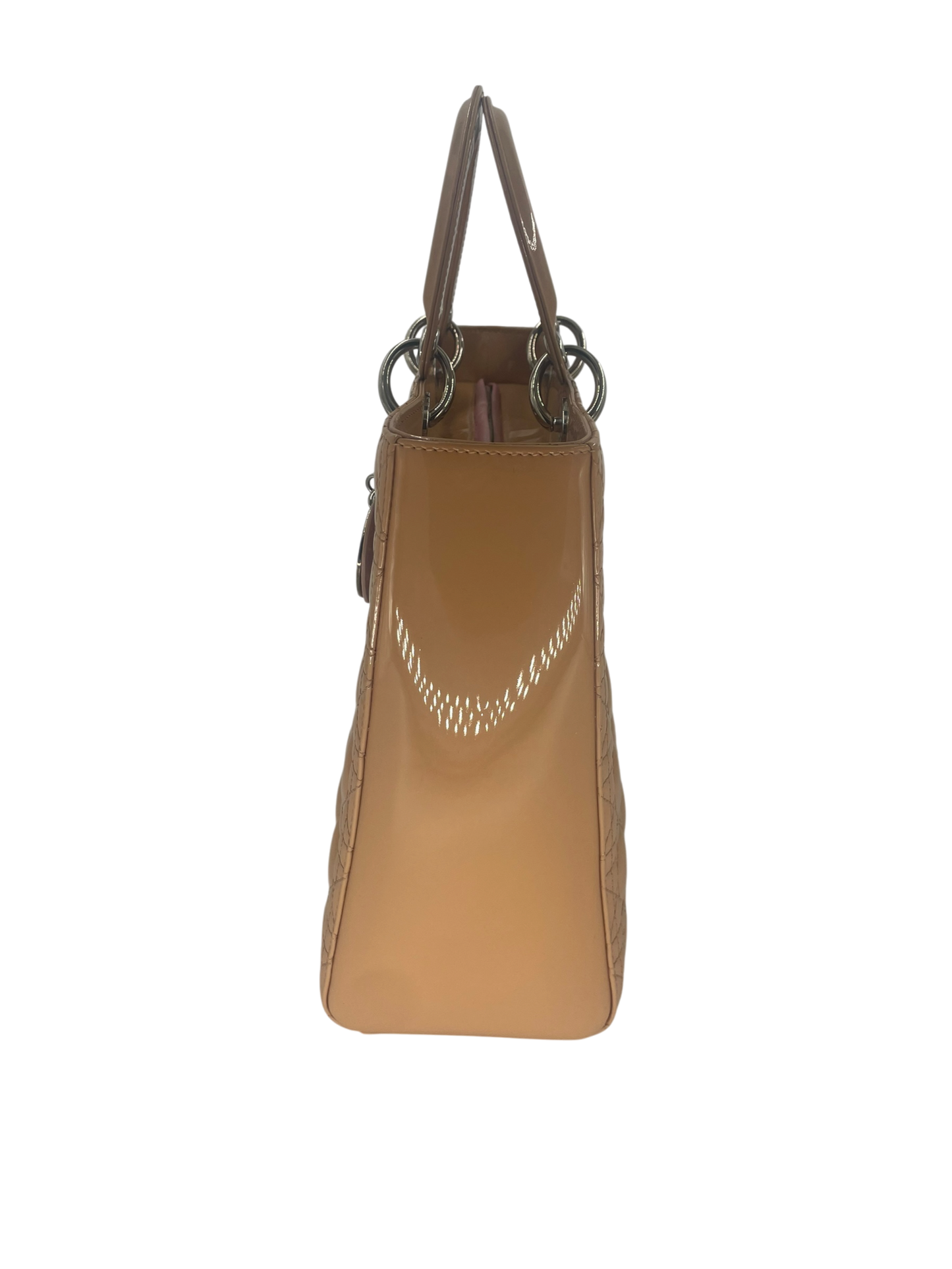 Dior Sac à Main Lady Cuir Vernis beige