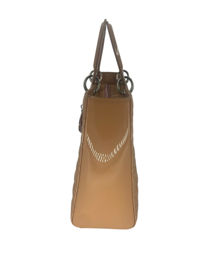 Dior Sac à Main Lady Cuir Vernis beige