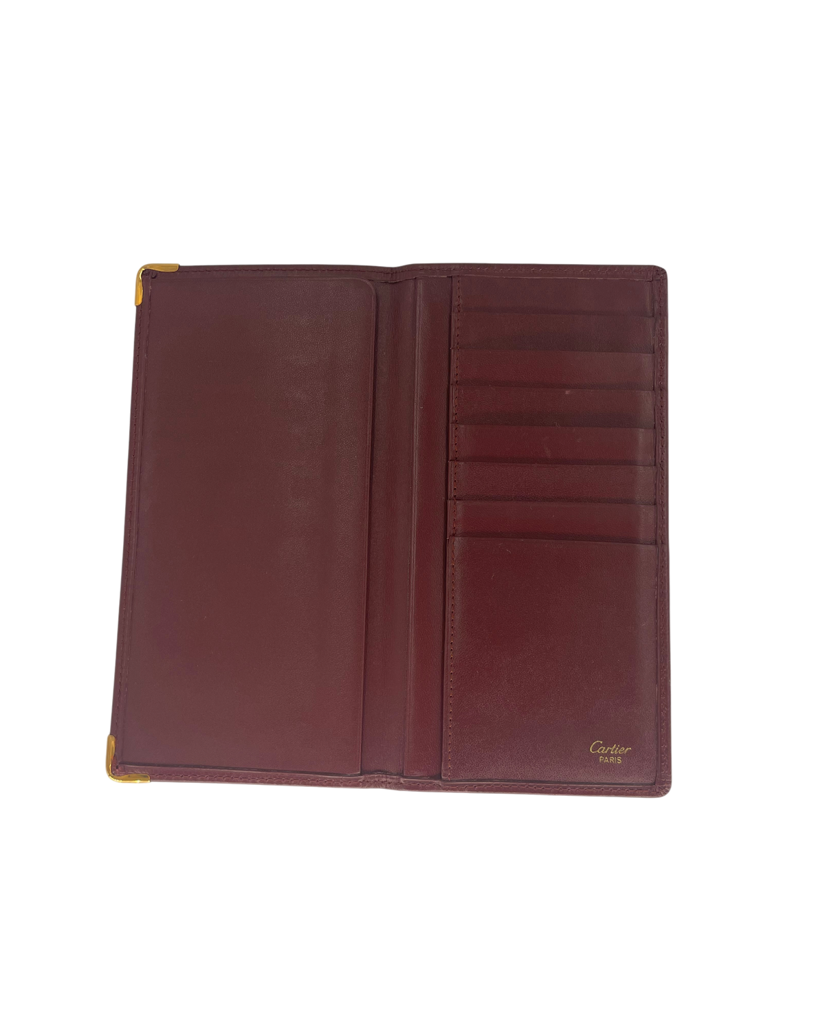 Cartier Portefeuille en cuir bordeaux