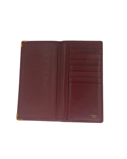Cartier Portefeuille en cuir bordeaux