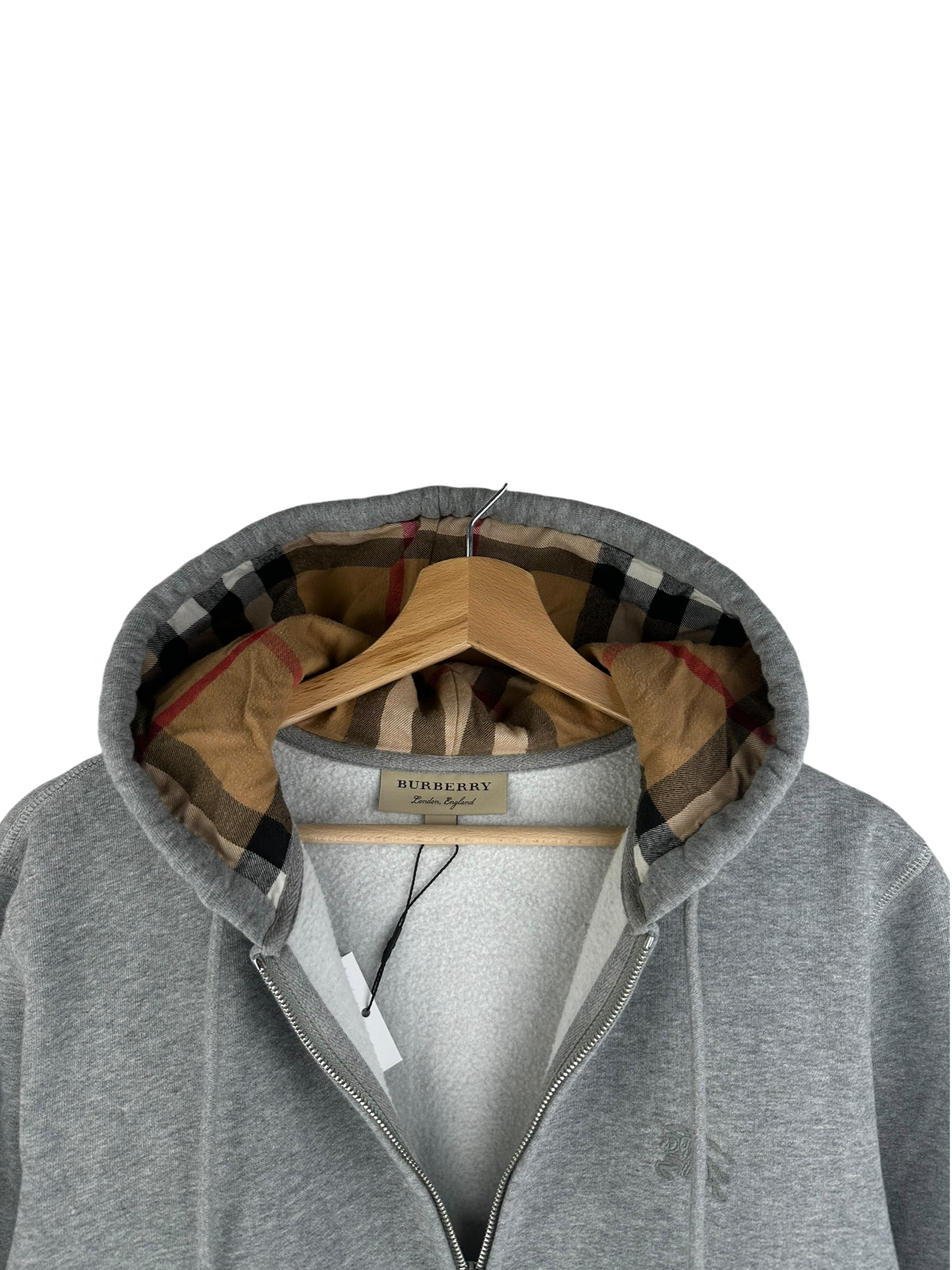 Burberry gilet a capuche gris