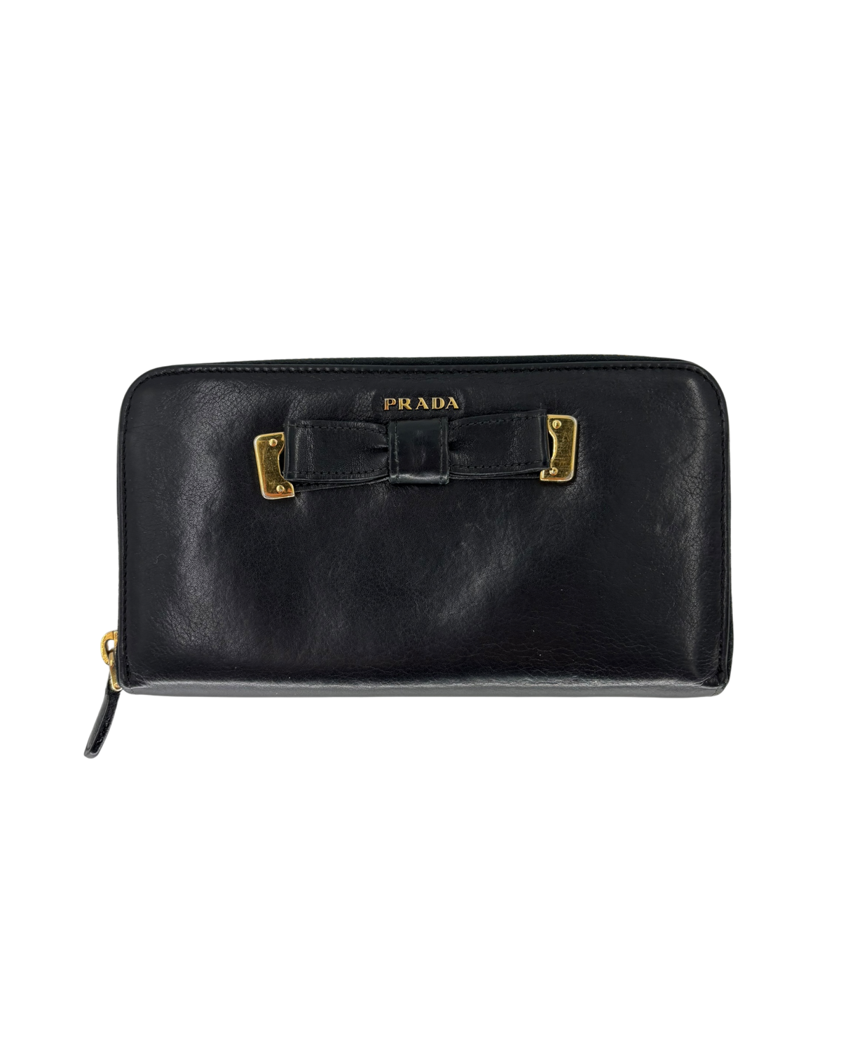 Prada Porte-monnaie en cuir noir