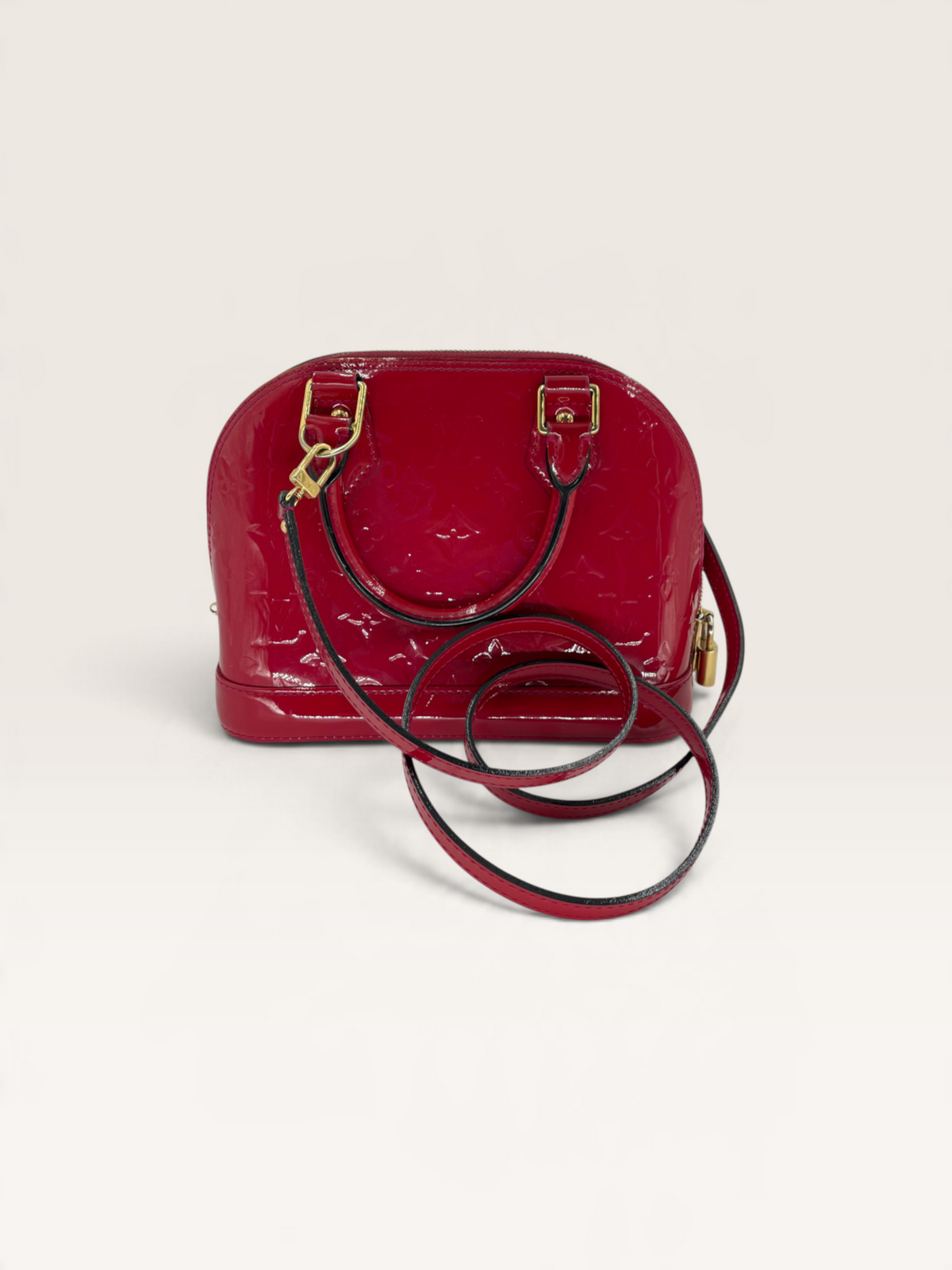 Louis Vuitton sac à main bébé Alma cuir vernis