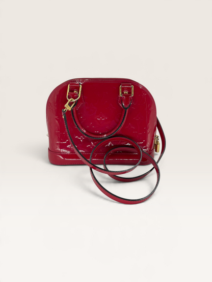 Louis Vuitton sac à main bébé Alma cuir vernis