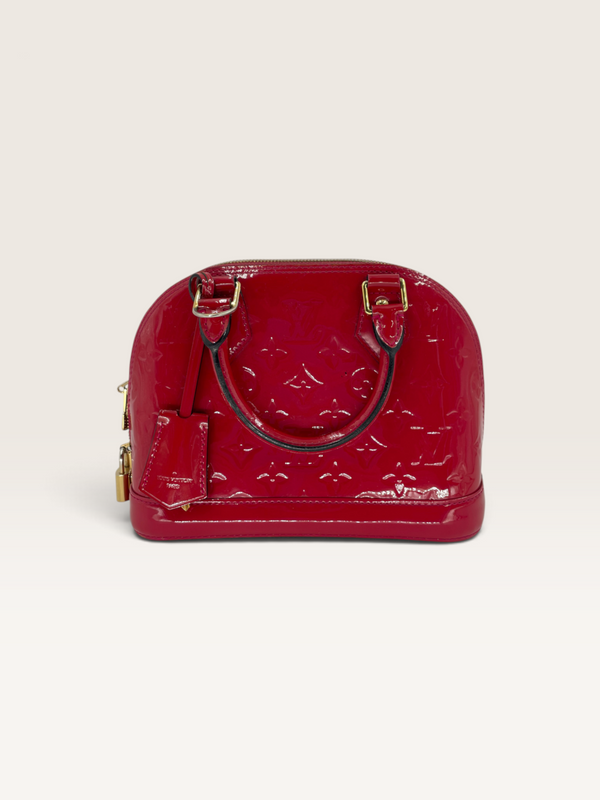 Louis Vuitton sac à main bébé Alma cuir vernis