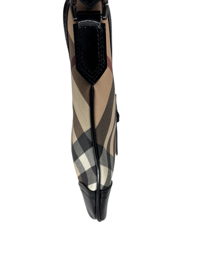 Burberry Sac porté épaule Tartan beige