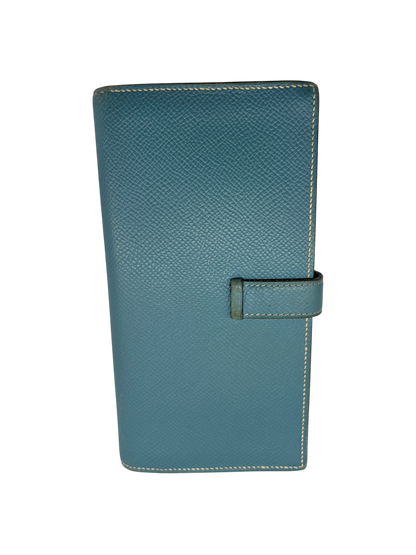 Hermès Portefeuille Béarn Soufflet bleu