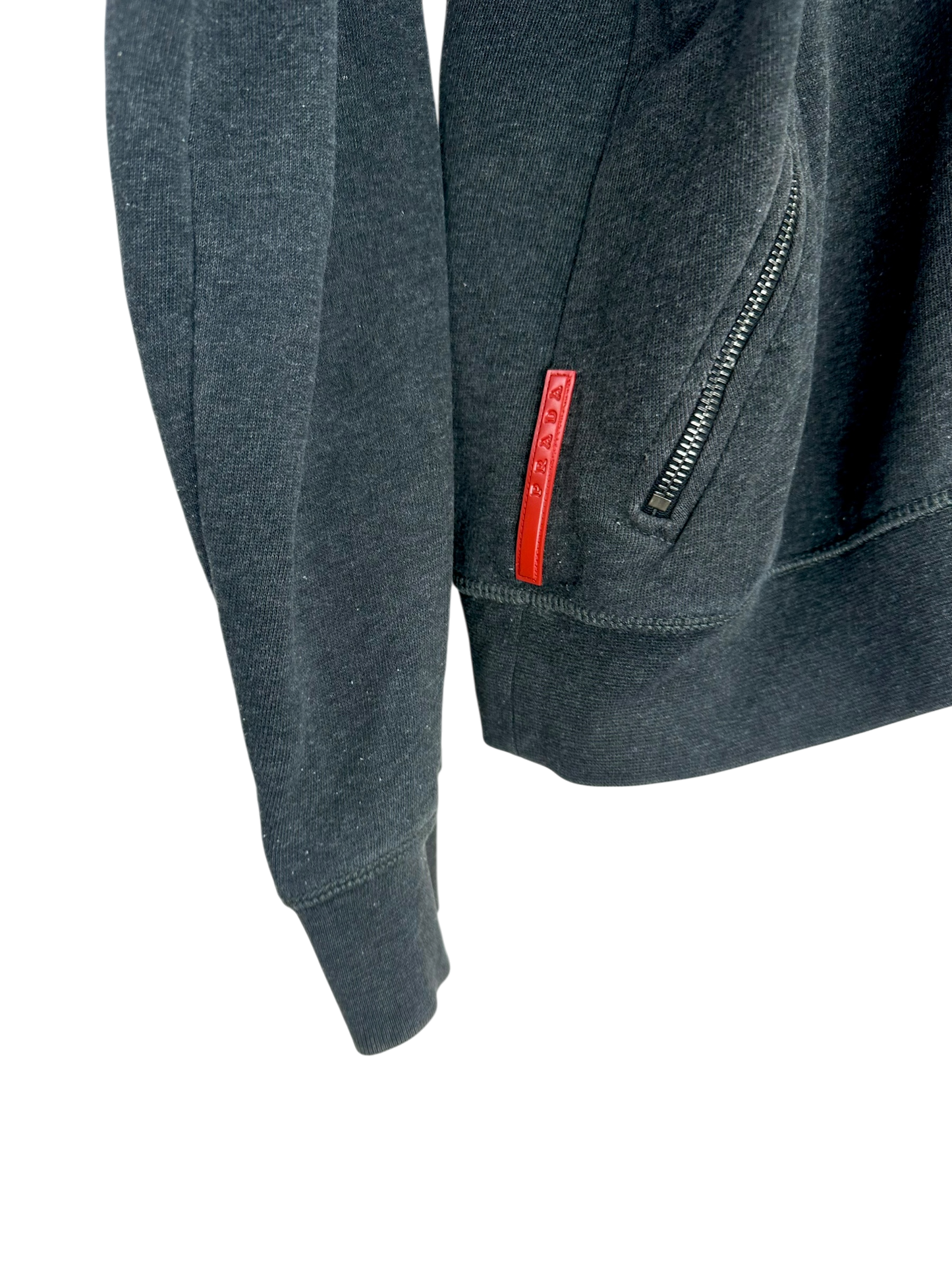 Prada gilet à capuche bi matière