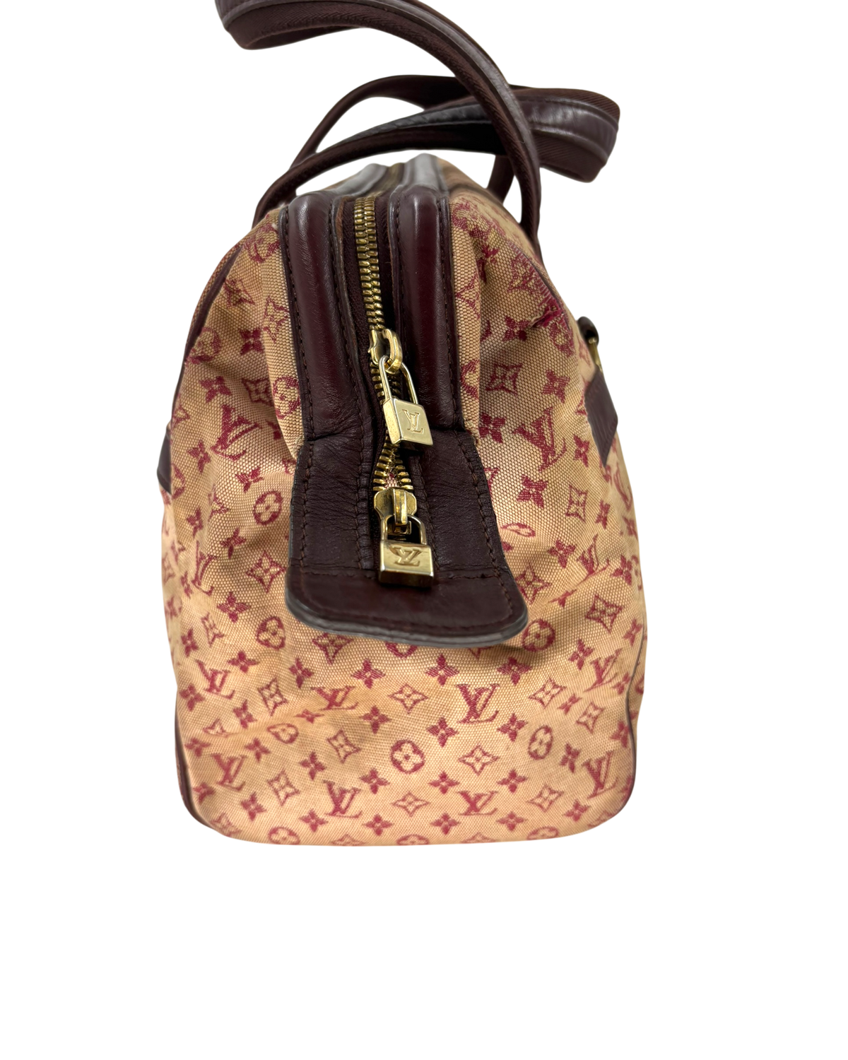 Louis Vuitton Sac à main en toile bordeaux