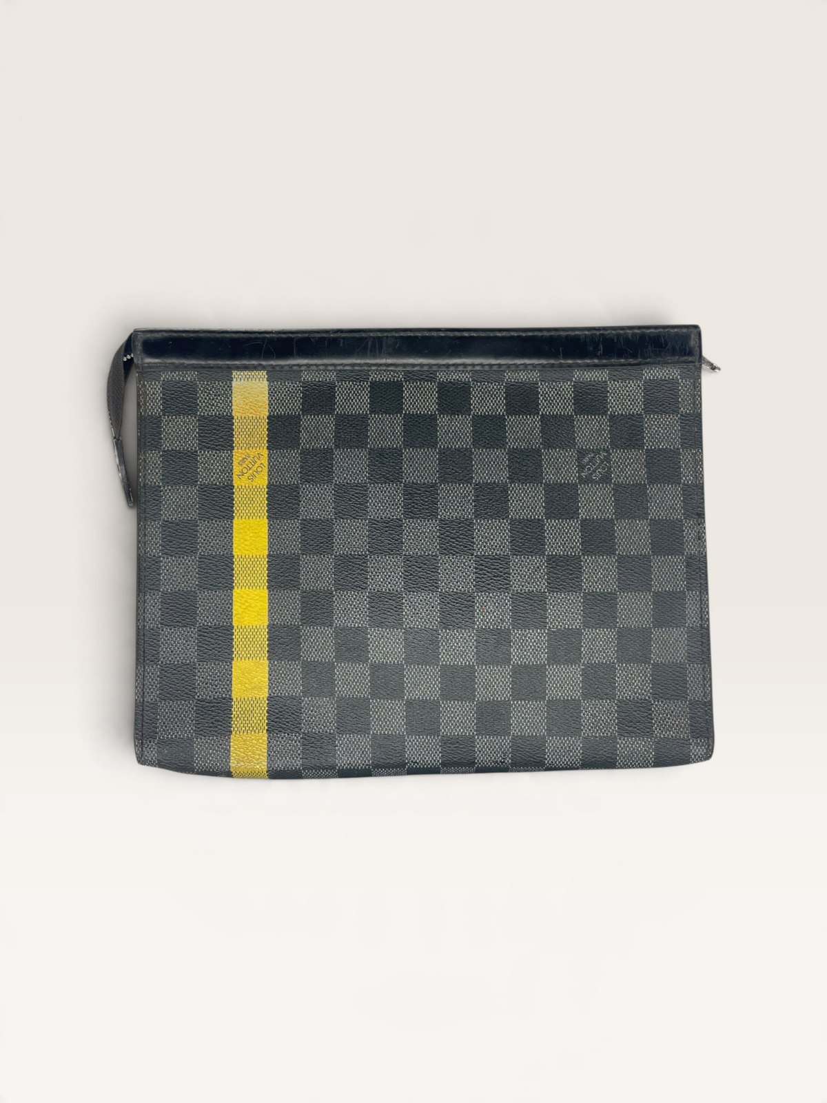 Louis Vuitton Pochette Damier Graphite bande jaune