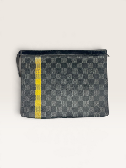 Louis Vuitton Pochette Damier Graphite bande jaune