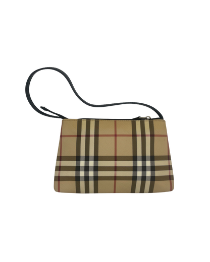 Burberry sac porté épaule tartan beige
