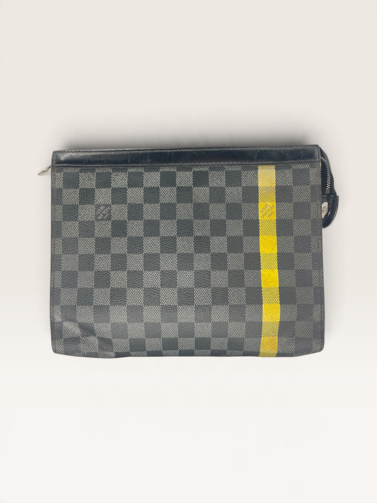 Louis Vuitton Pochette Damier Graphite bande jaune