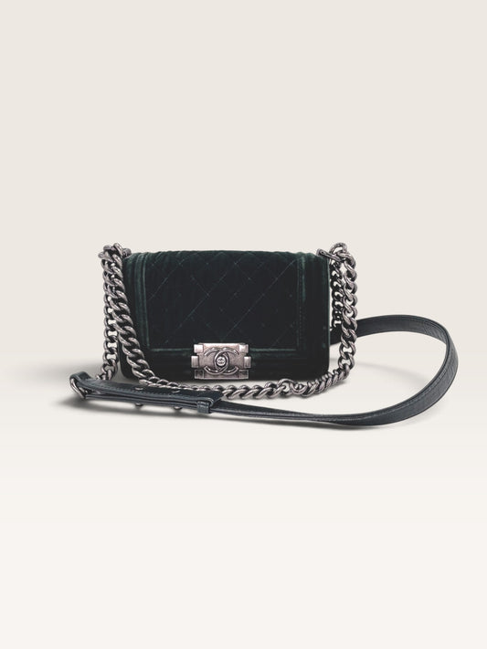 Chanel Boy CC timeless mini sac en velour