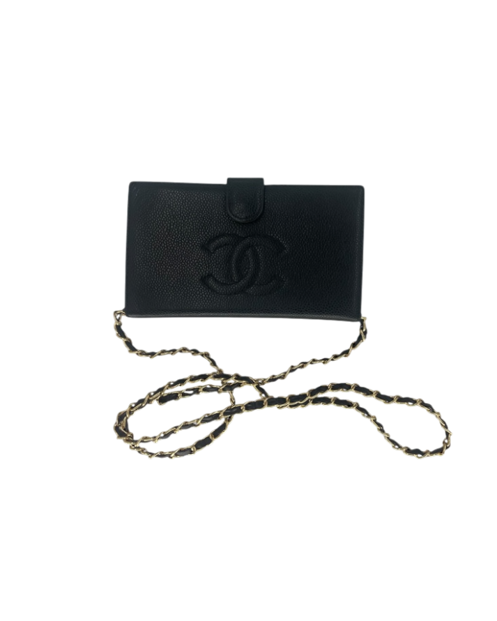 Chanel Portefeuille en cuir noir