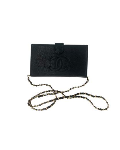 Chanel Portefeuille en cuir noir