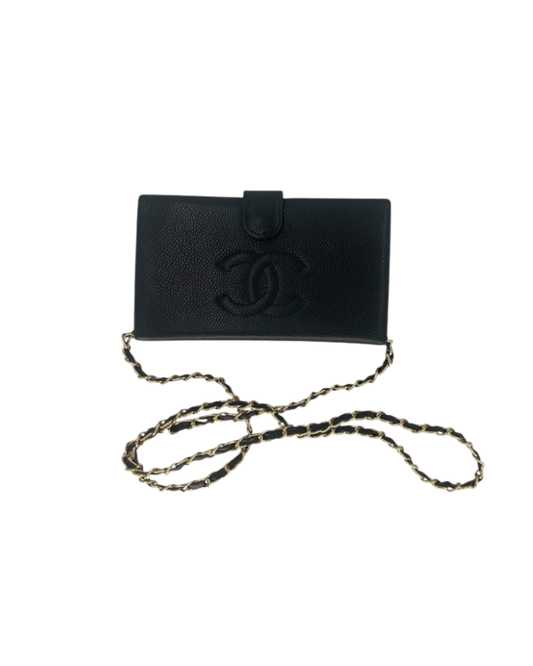Chanel Portefeuille en cuir noir