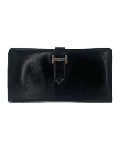 Hermes Porte-monnaie cuir noir
